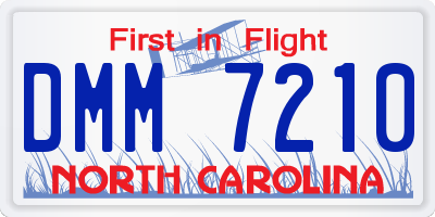 NC license plate DMM7210