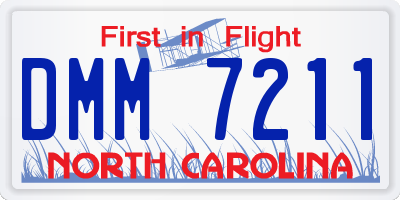 NC license plate DMM7211