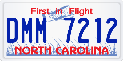 NC license plate DMM7212