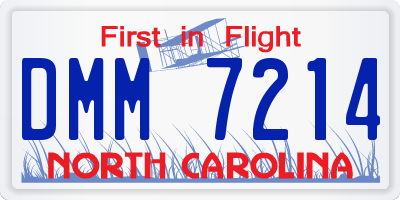 NC license plate DMM7214