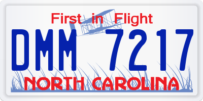 NC license plate DMM7217