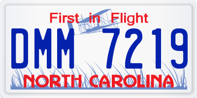 NC license plate DMM7219