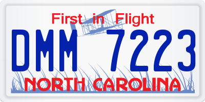 NC license plate DMM7223