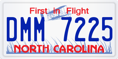 NC license plate DMM7225