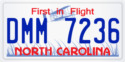 NC license plate DMM7236