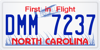 NC license plate DMM7237