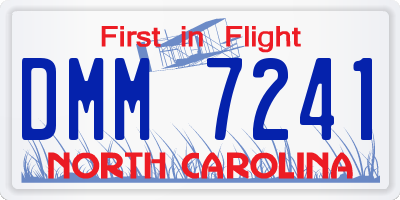 NC license plate DMM7241