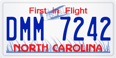 NC license plate DMM7242