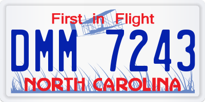 NC license plate DMM7243