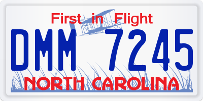 NC license plate DMM7245