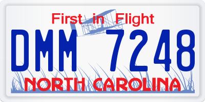 NC license plate DMM7248