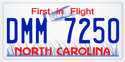 NC license plate DMM7250