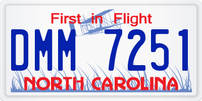 NC license plate DMM7251