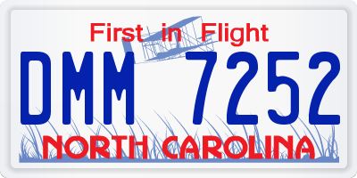 NC license plate DMM7252