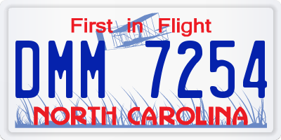 NC license plate DMM7254