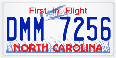 NC license plate DMM7256