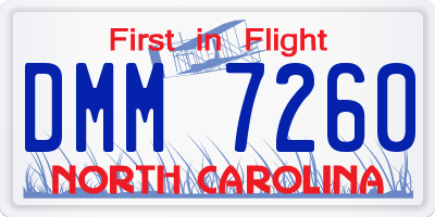 NC license plate DMM7260
