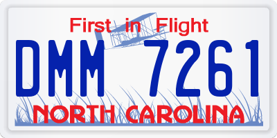 NC license plate DMM7261