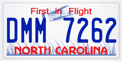 NC license plate DMM7262