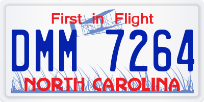 NC license plate DMM7264