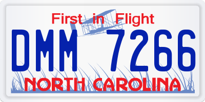 NC license plate DMM7266