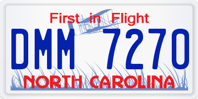 NC license plate DMM7270