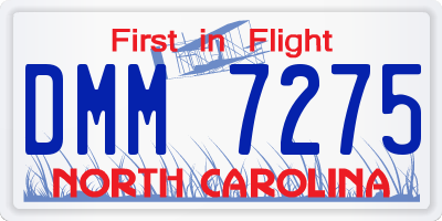 NC license plate DMM7275