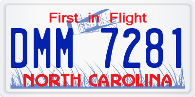 NC license plate DMM7281