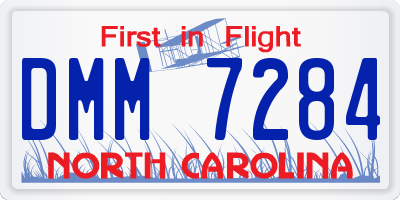 NC license plate DMM7284