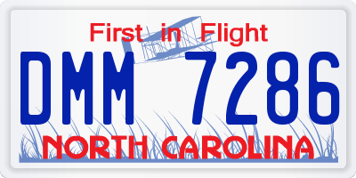 NC license plate DMM7286