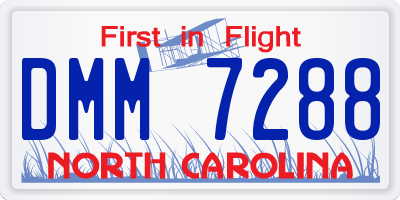 NC license plate DMM7288