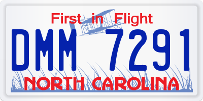 NC license plate DMM7291