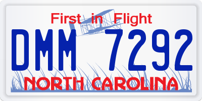 NC license plate DMM7292