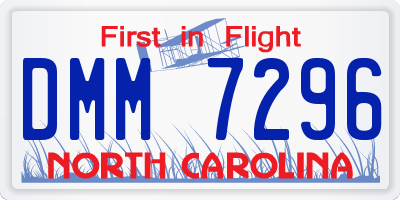 NC license plate DMM7296