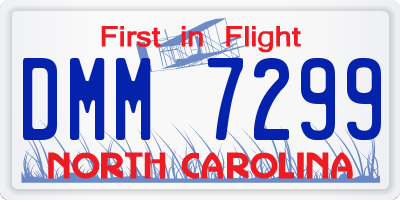 NC license plate DMM7299