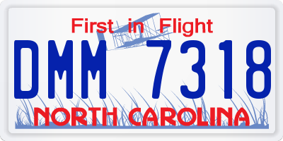 NC license plate DMM7318