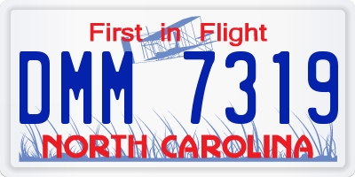 NC license plate DMM7319