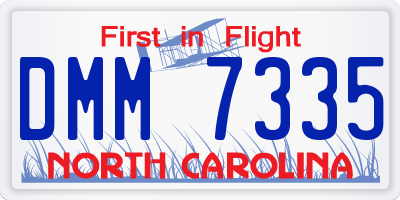 NC license plate DMM7335