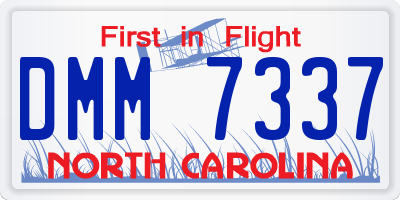 NC license plate DMM7337