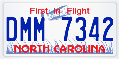 NC license plate DMM7342