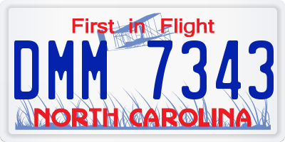 NC license plate DMM7343