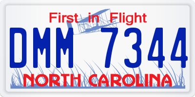 NC license plate DMM7344