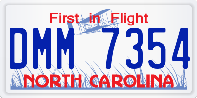 NC license plate DMM7354