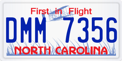 NC license plate DMM7356