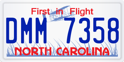 NC license plate DMM7358