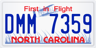 NC license plate DMM7359