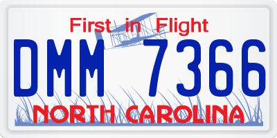 NC license plate DMM7366