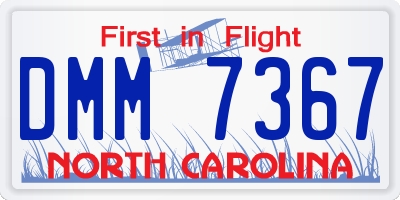 NC license plate DMM7367