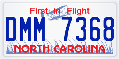 NC license plate DMM7368
