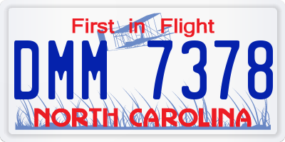 NC license plate DMM7378